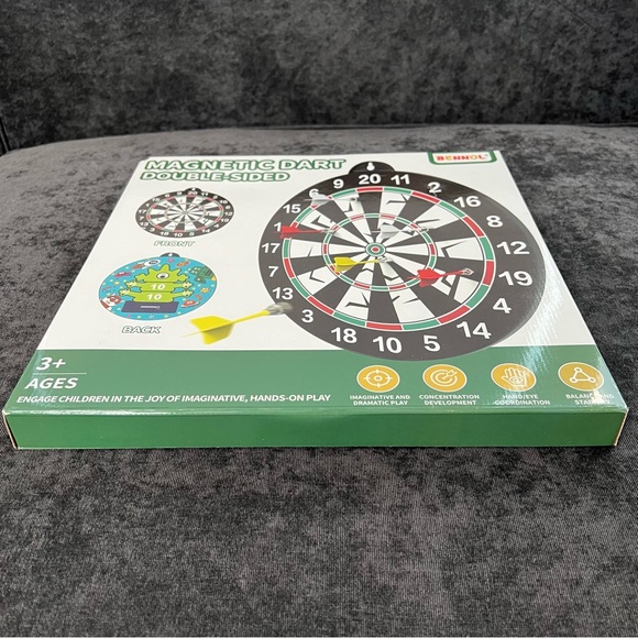 NIB Bennol 14 PCS Double-sided Magnetic Dart Board For Kids - Picture 3 of 12